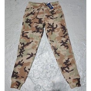 New Polo Ralph Lauren Women's Camouflage Olive Green Sweatpants Jogger Size M